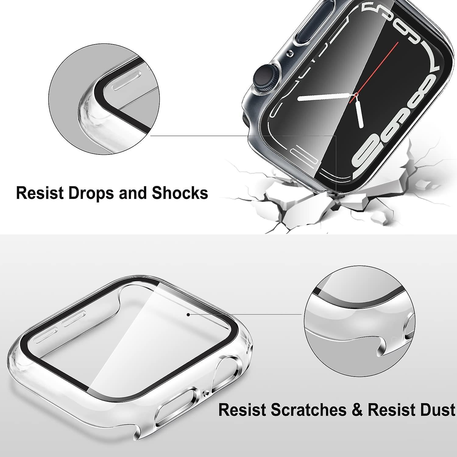 40mm 2 in 1 Bumper Case with Screen Protector for Apple Watch 6/5/4/3/2/1 (40MM)