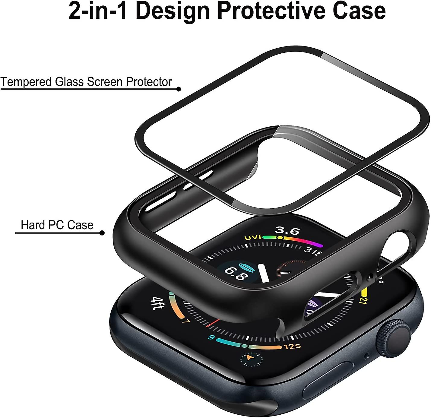 40mm 2 in 1 Bumper Case with Screen Protector for Apple Watch 6/5/4/3/2/1 (40MM)