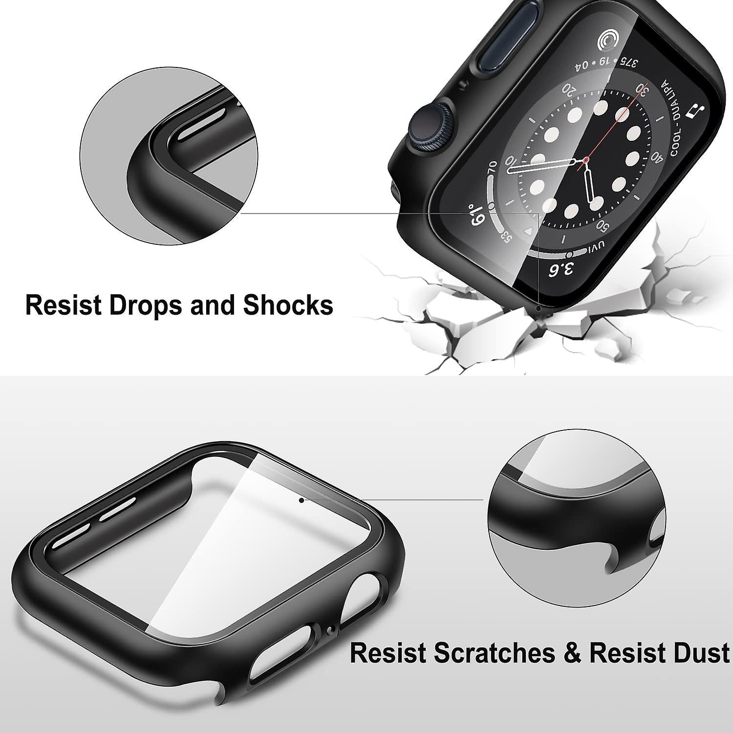 40mm 2 in 1 Bumper Case with Screen Protector for Apple Watch 6/5/4/3/2/1 (40MM)