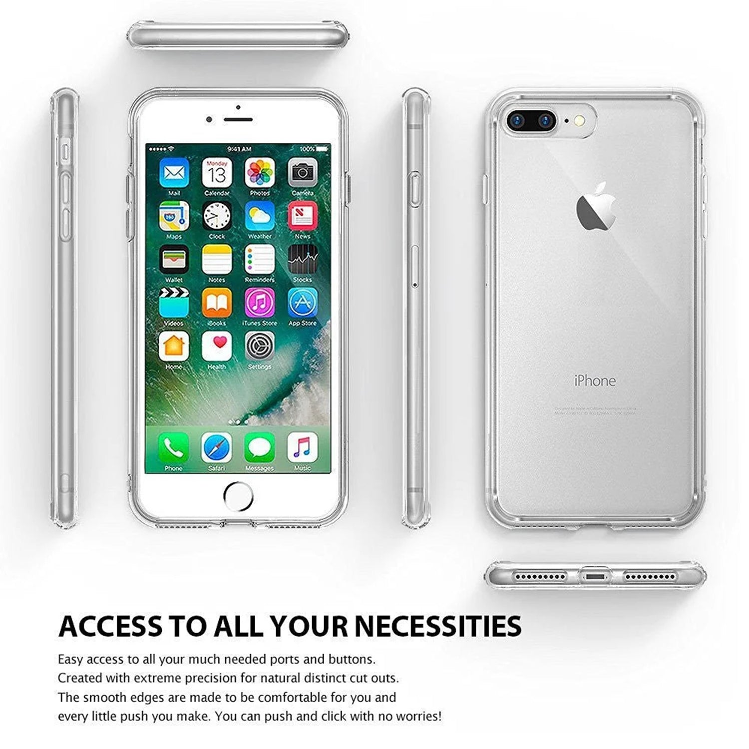 Transparent  Clear Soft TPU Cover Case for iPhone 8/7 Plus