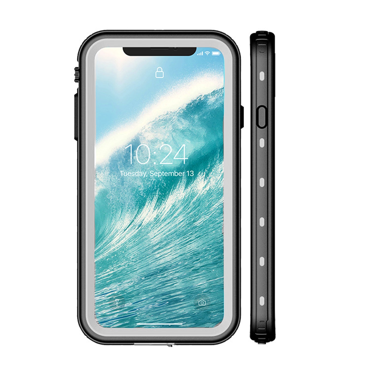 Apple iPhone Xs Max (6.5") 360 Full Protective Waterproof Case with Built-in Screen Fingerprint Protector