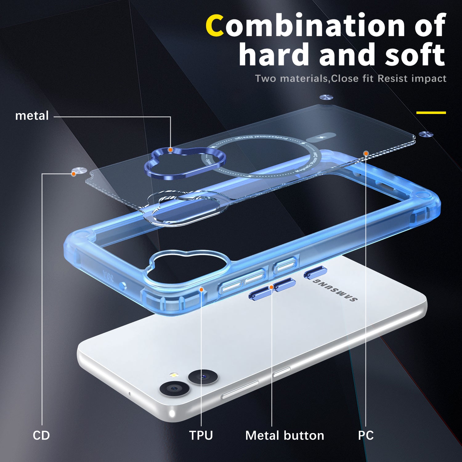 Samsung Galaxy A05 Translucent Skin Feel TPU Hybrid Magnetic Phone Case