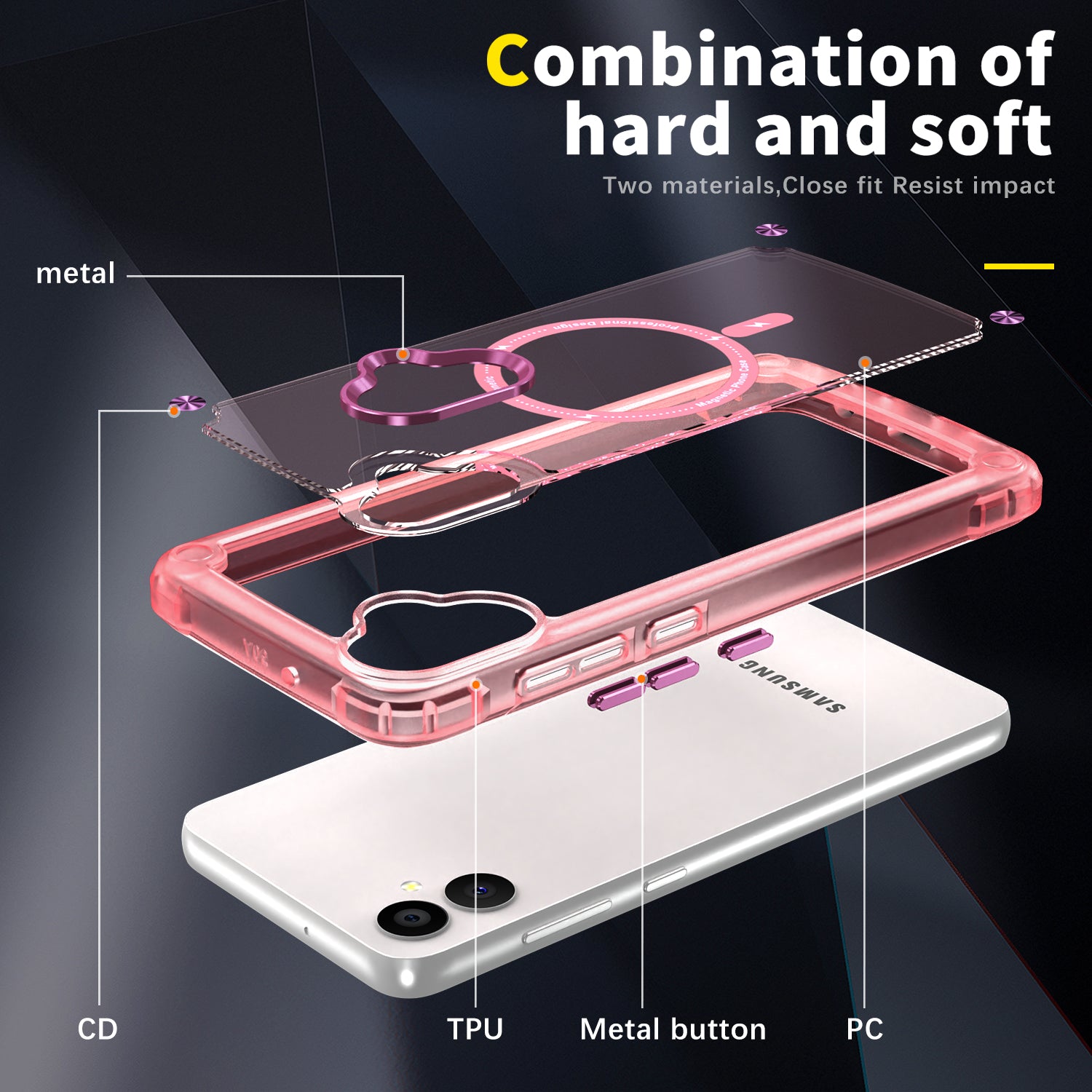 Samsung Galaxy A05 Translucent Skin Feel TPU Hybrid Magnetic Phone Case