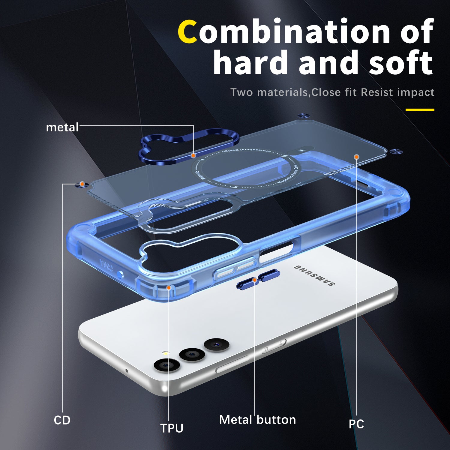 Samsung Galaxy A05S Translucent Skin Feel TPU Hybrid Magnetic Phone Case