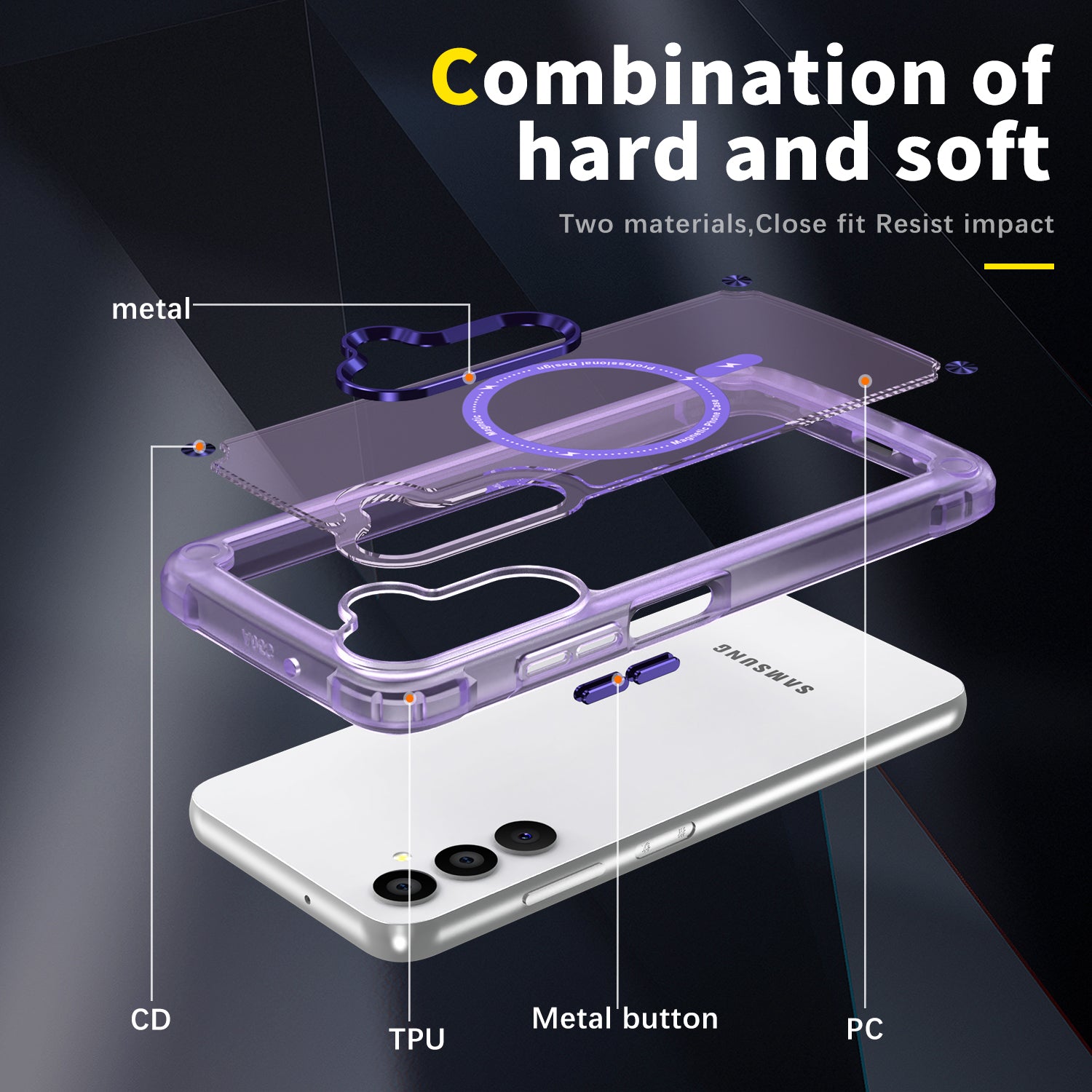 Samsung Galaxy A05S Translucent Skin Feel TPU Hybrid Magnetic Phone Case