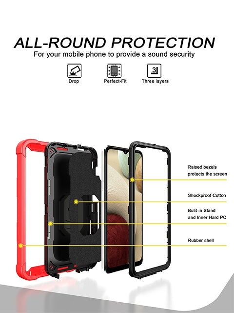 Full azimuth protection hardware bracket silicone case for Samsung Galaxy A12(5G) Case