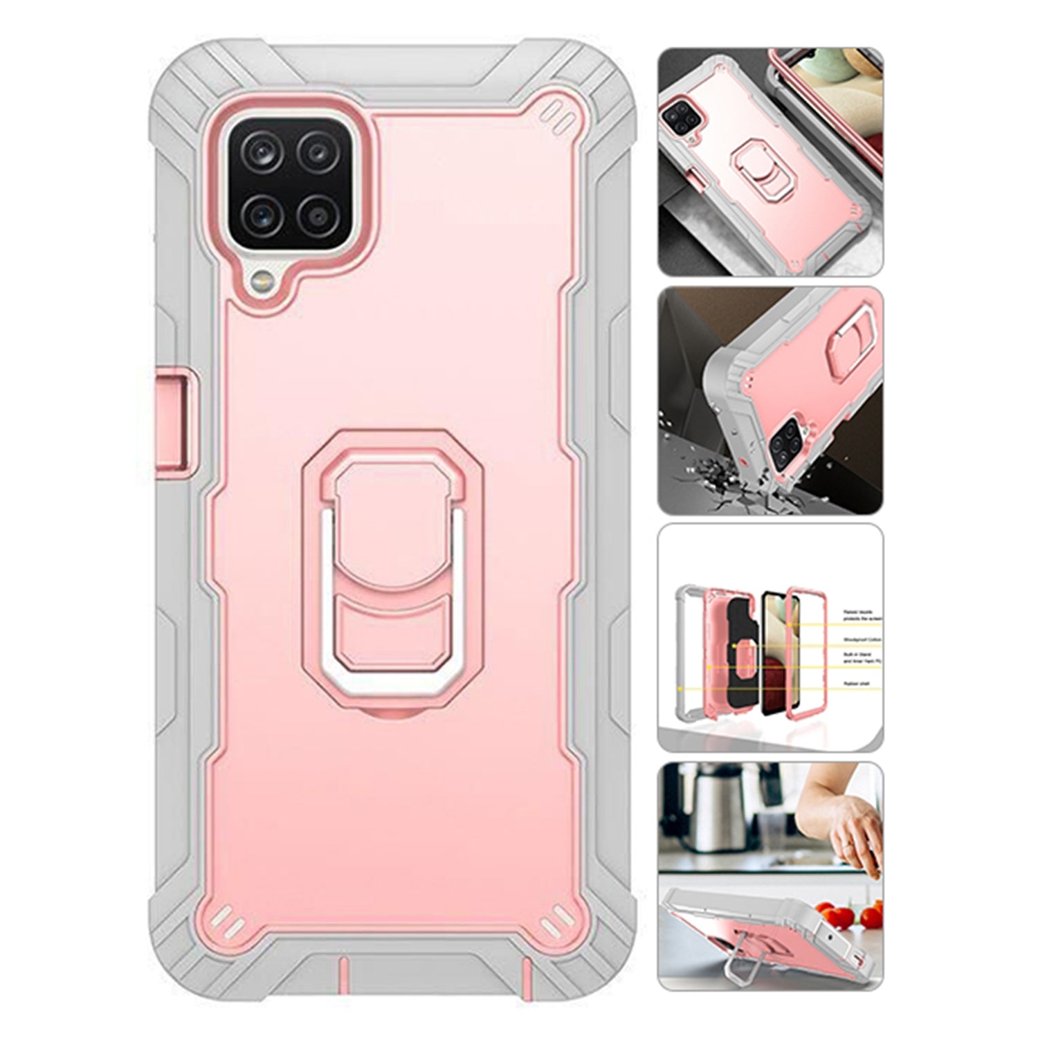 Full azimuth protection hardware bracket silicone case for Samsung Galaxy A12(5G) Case