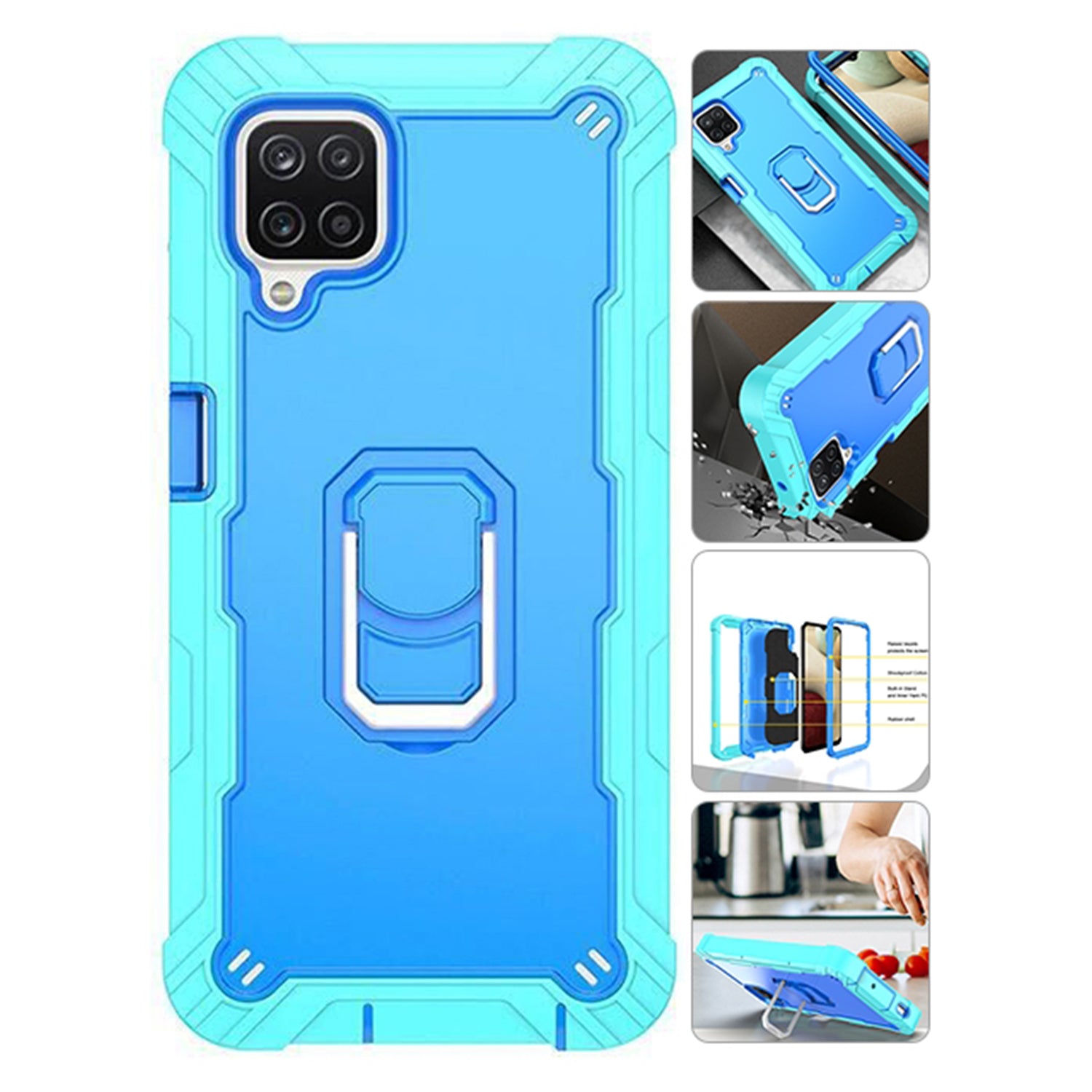 Full azimuth protection hardware bracket silicone case for Samsung Galaxy A12(5G) Case