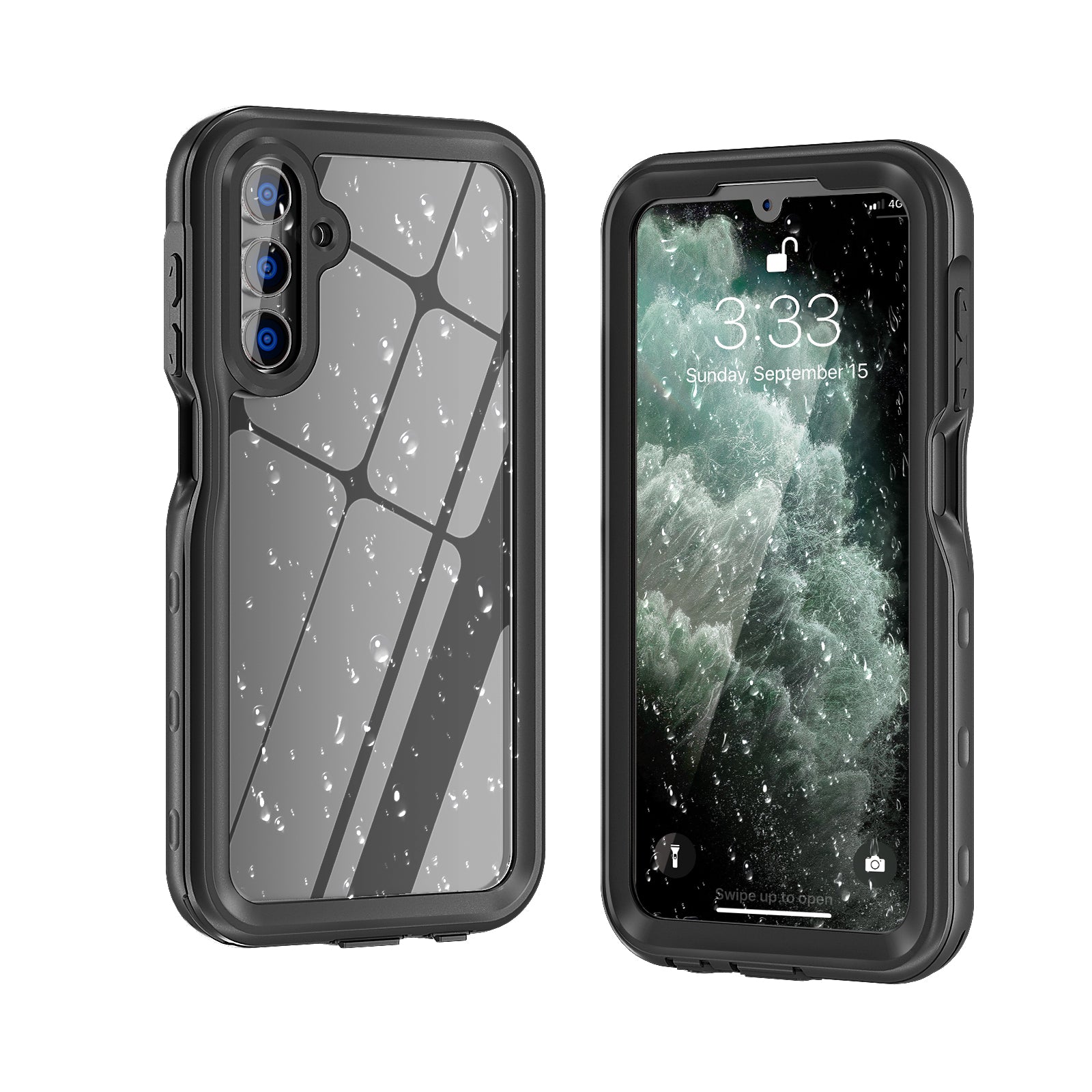 Samsung Galaxy A15 ,360 Full Protective Waterproof Case With Built-in Screen Fingerprint Protector