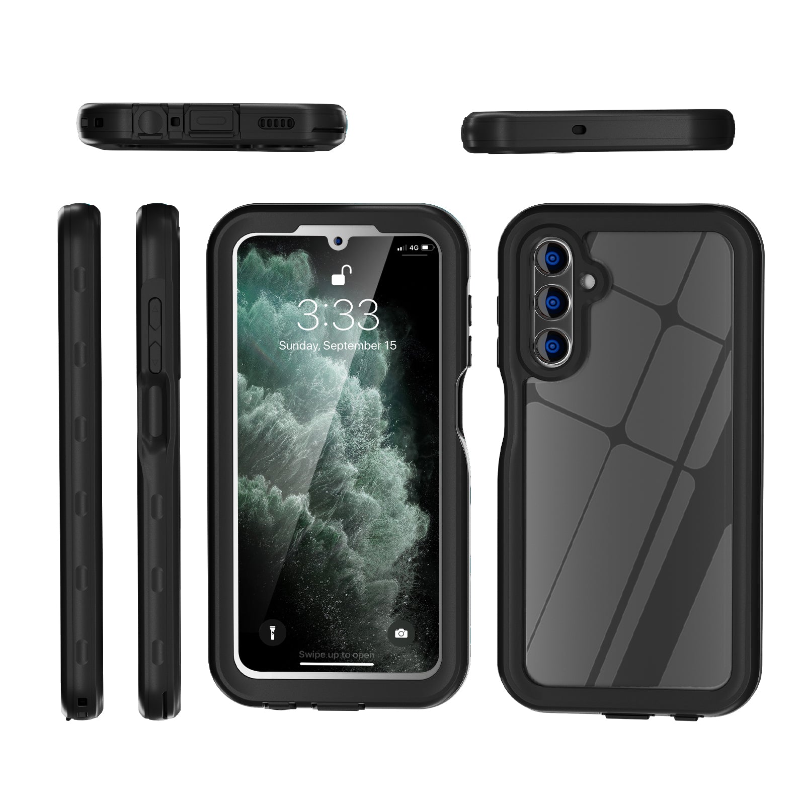 Samsung Galaxy A15 ,360 Full Protective Waterproof Case With Built-in Screen Fingerprint Protector