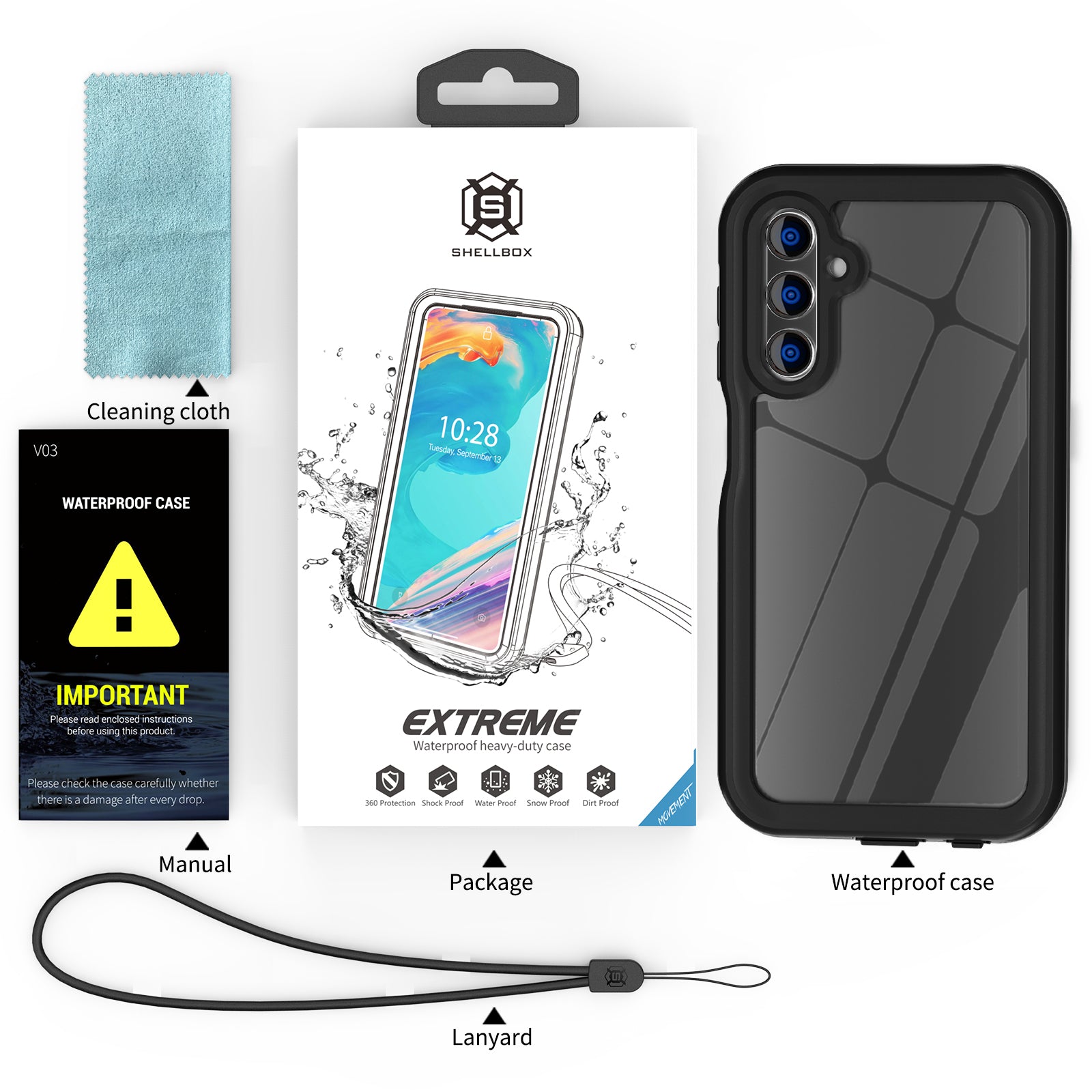 Samsung Galaxy A15 ,360 Full Protective Waterproof Case With Built-in Screen Fingerprint Protector