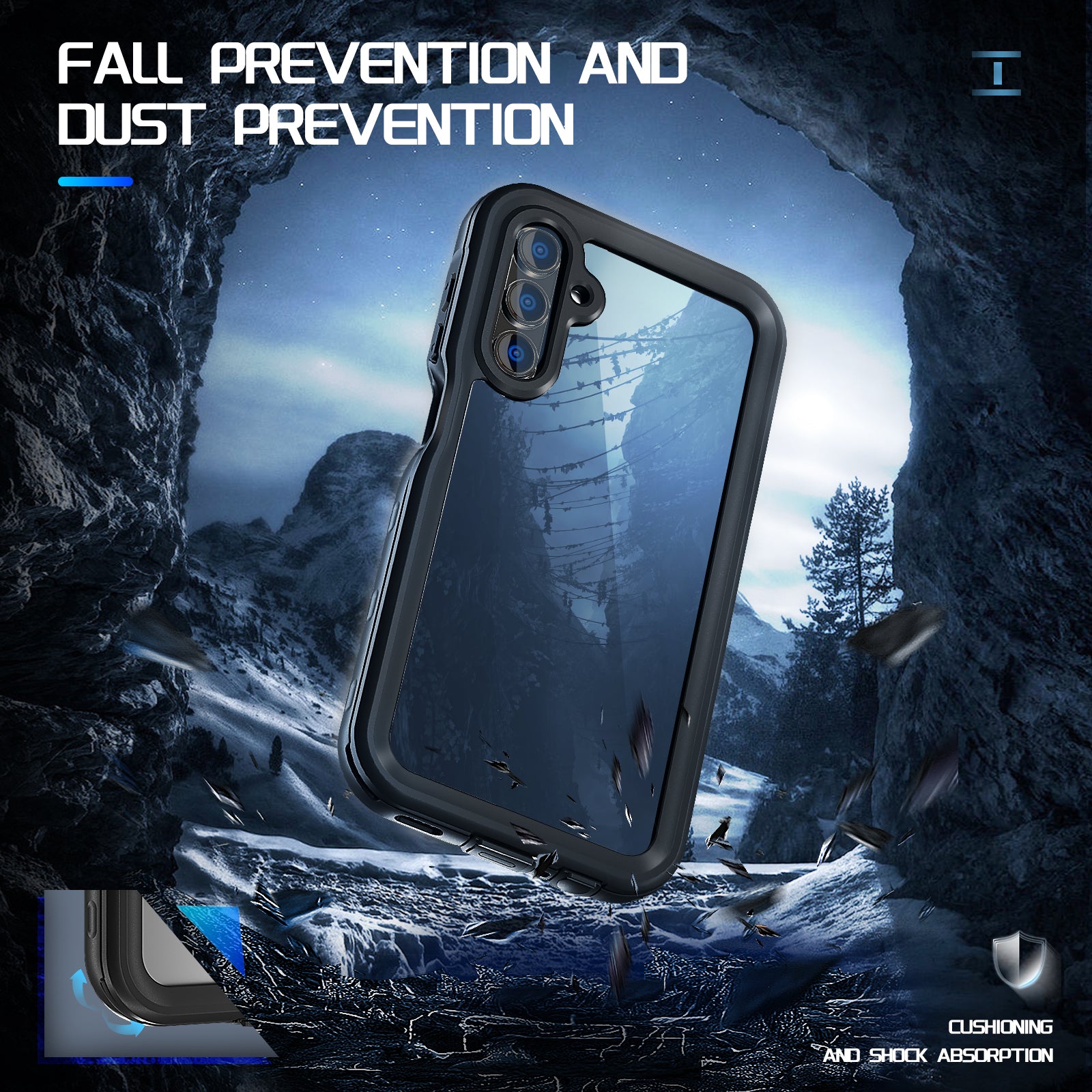 Samsung Galaxy A15 ,360 Full Protective Waterproof Case With Built-in Screen Fingerprint Protector