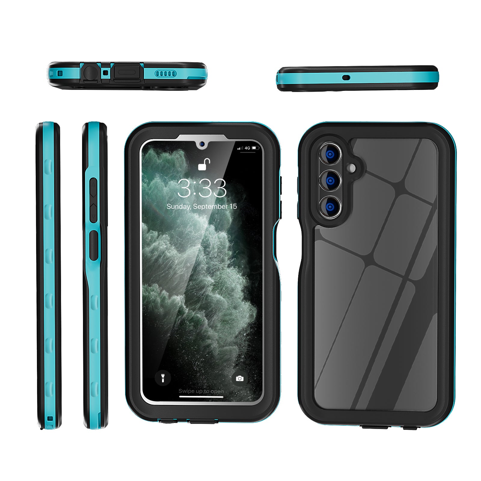 Samsung Galaxy A15 ,360 Full Protective Waterproof Case With Built-in Screen Fingerprint Protector