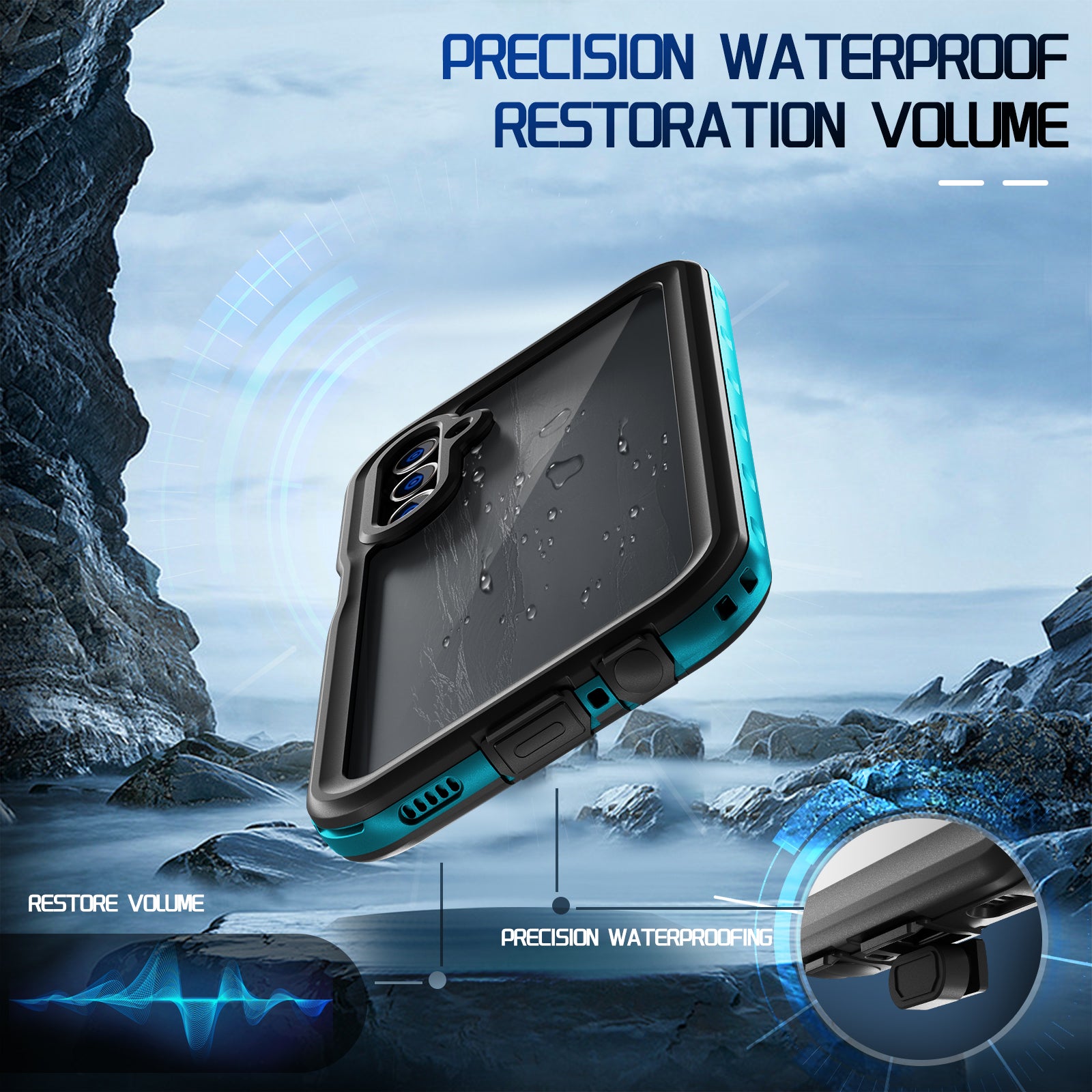 Samsung Galaxy A15 ,360 Full Protective Waterproof Case With Built-in Screen Fingerprint Protector