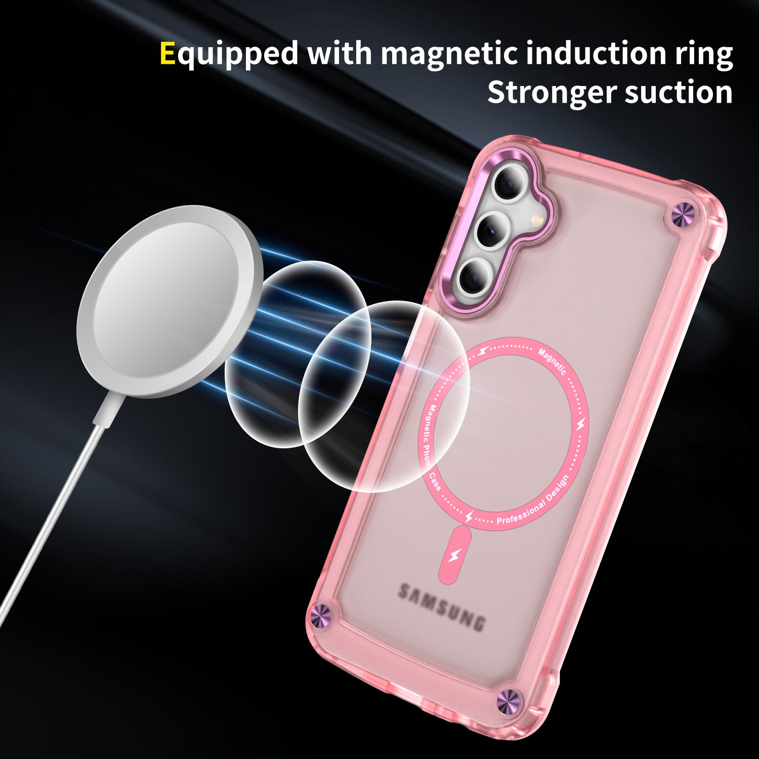 Samsung Galaxy A15 Translucent Skin Feel TPU Hybrid Magnetic Phone Case