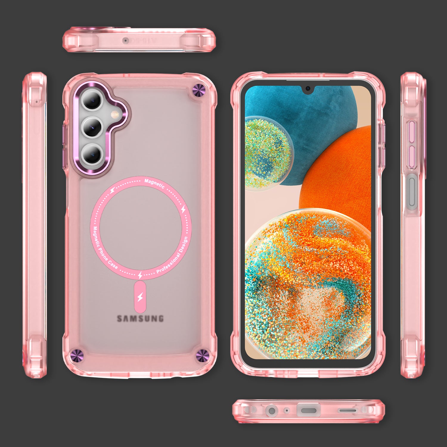 Samsung Galaxy A15 Translucent Skin Feel TPU Hybrid Magnetic Phone Case