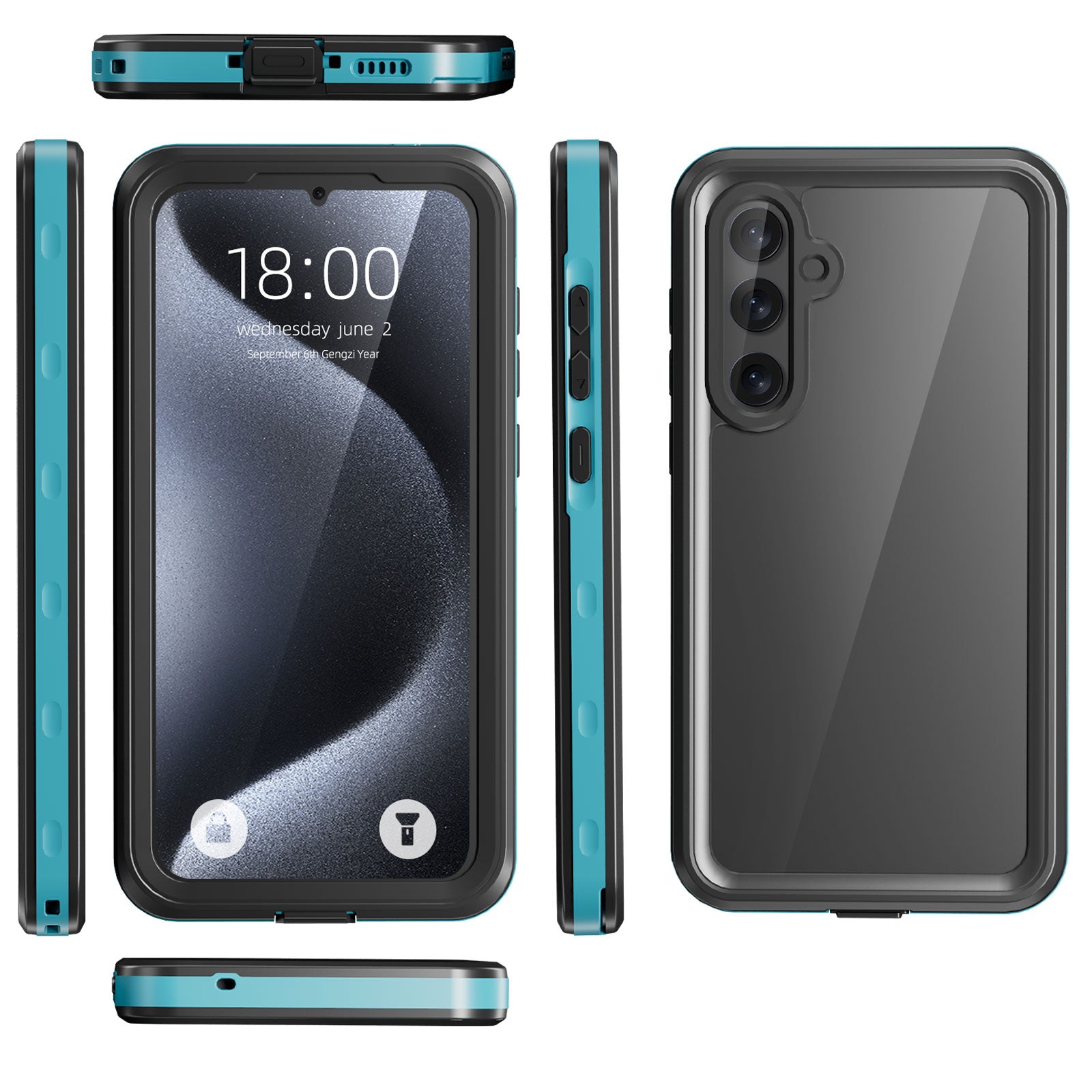 Samsung Galaxy A35 ,360 Full Protective Waterproof Case With Built-in Screen Fingerprint Protector