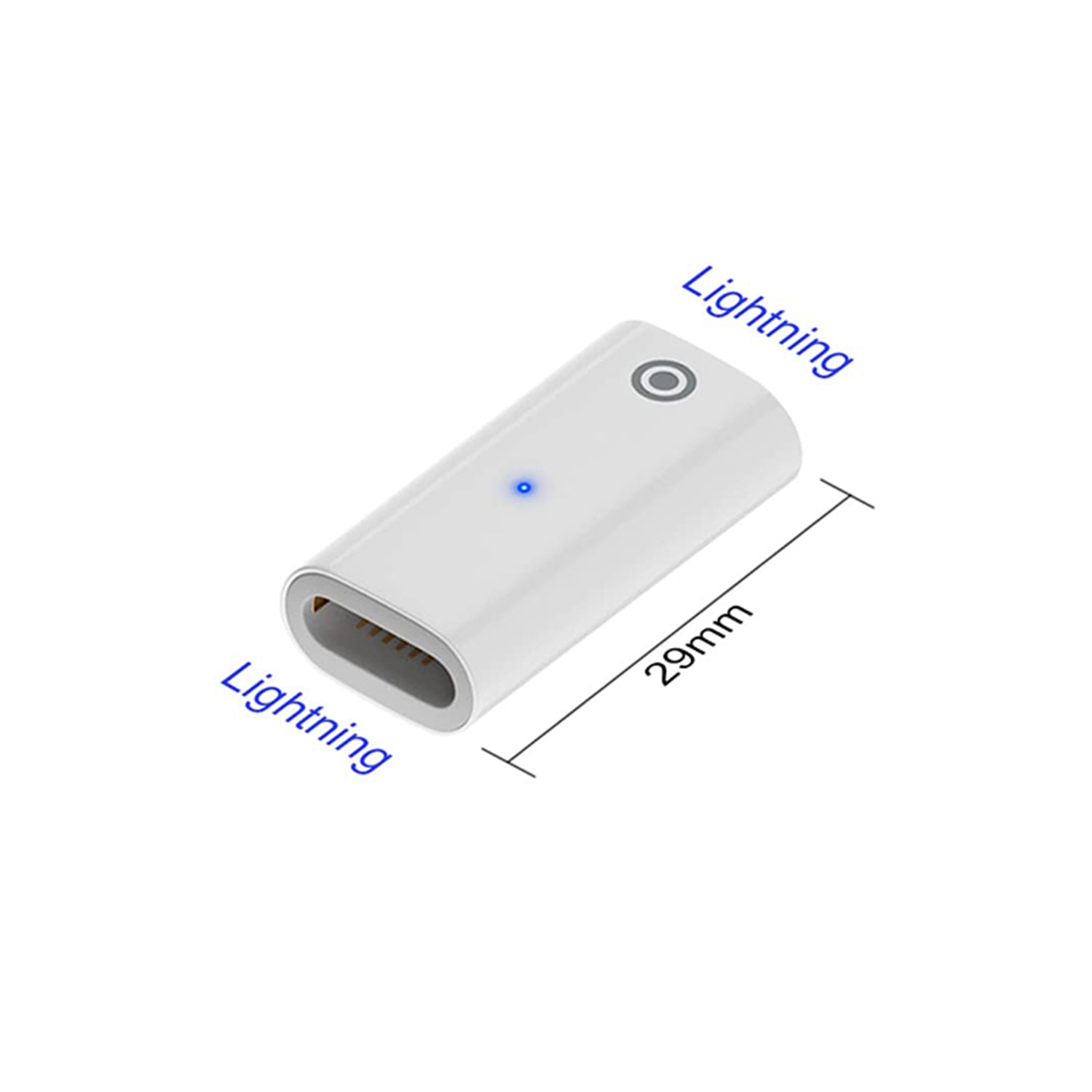 Charging Adapter With Indicator Light For Apple Pencil 1st Generation (Lighting to Lighting )-White