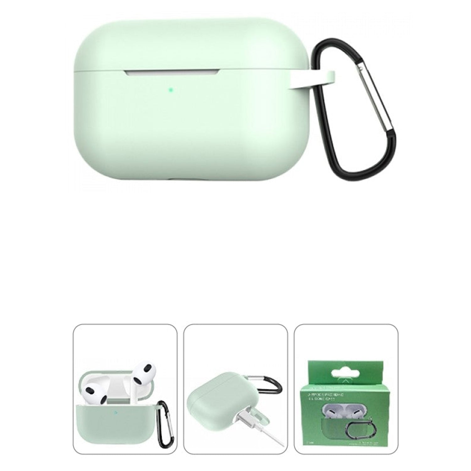 AirPods Pro Case Cover with Carabiner Silicone Compatible with Apple AirPods 3