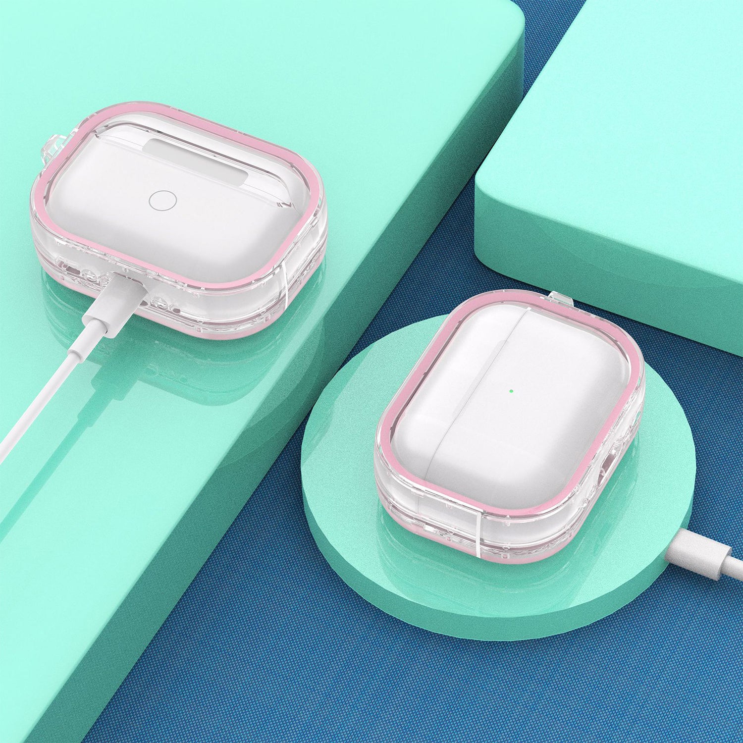 Airpods Pro 2 Transparent Dual Color Frame Earphone Case