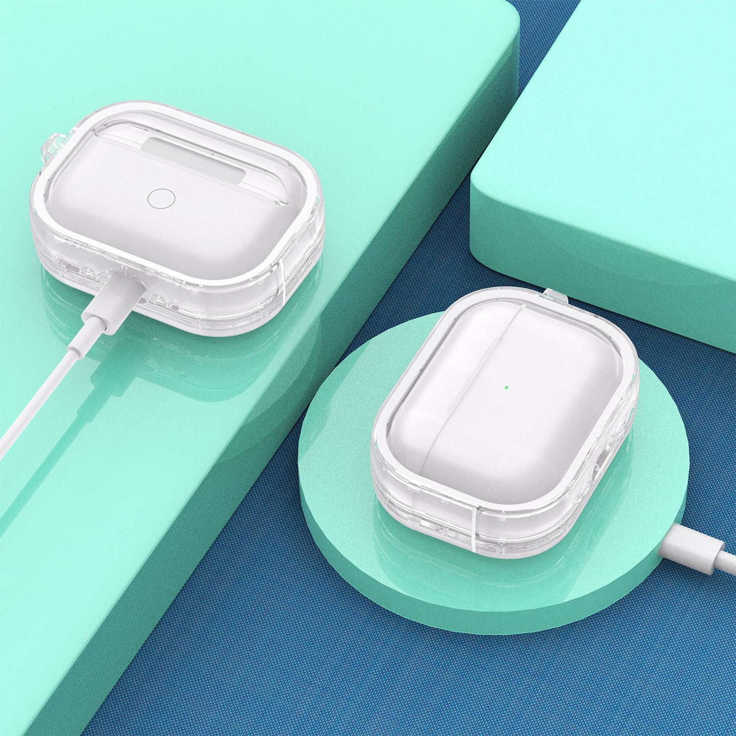 Airpods Pro 2 Transparent Dual Color Frame Earphone Case