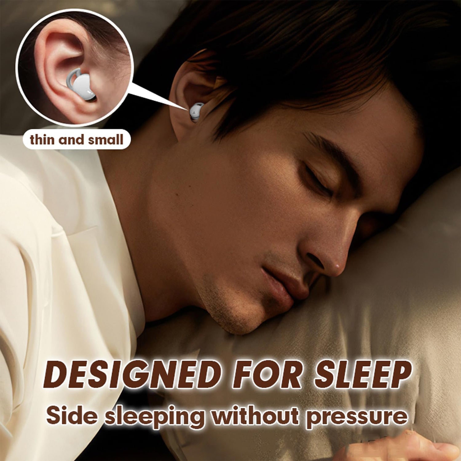 Invisible Sleep Headphones Wireless Bluetooth Headphones Noise Blocking for Side Sleepers Comfort Fit Small Hidden Earphone