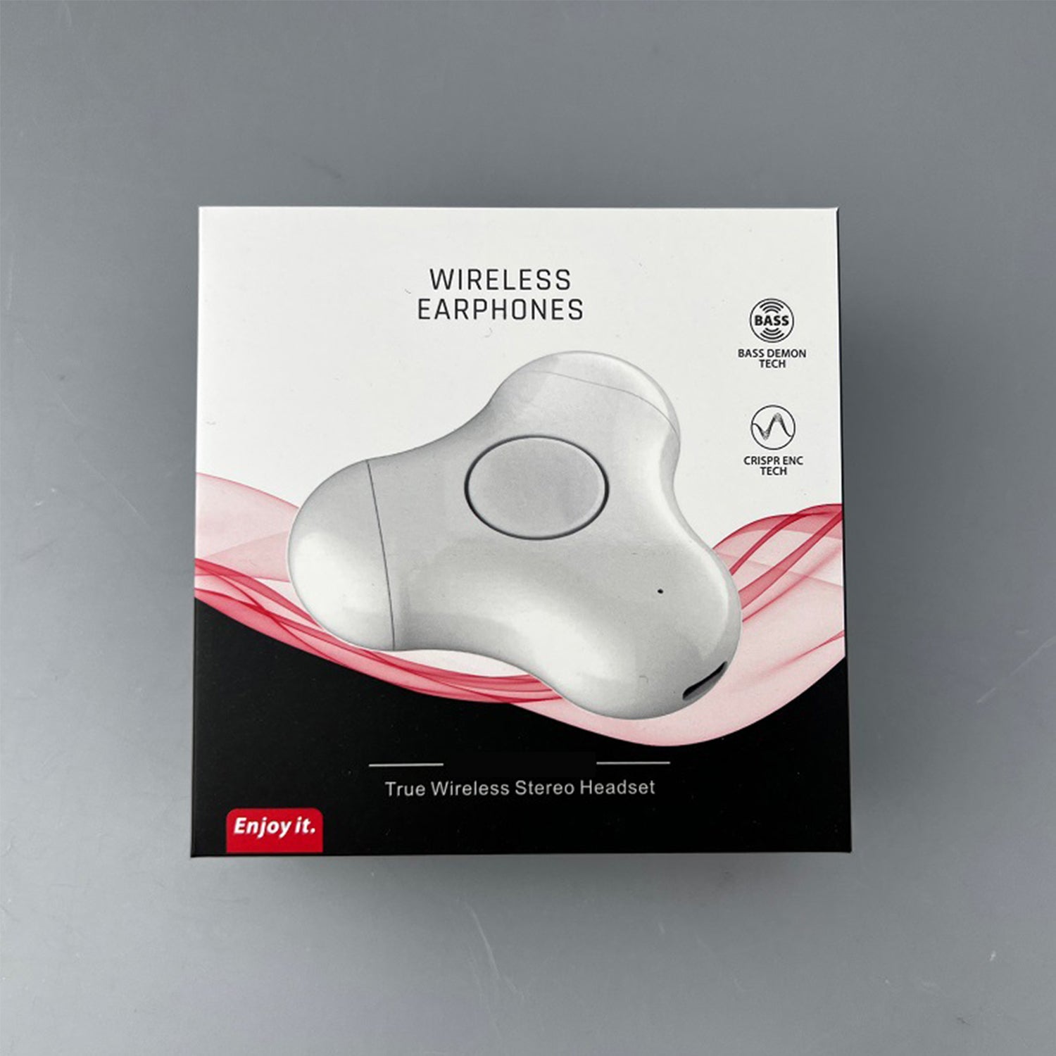 Bluetooth Earphones Gyro Rotation Earbuds Binaural Smart Touch HIFI Stereo Voice Audio-White