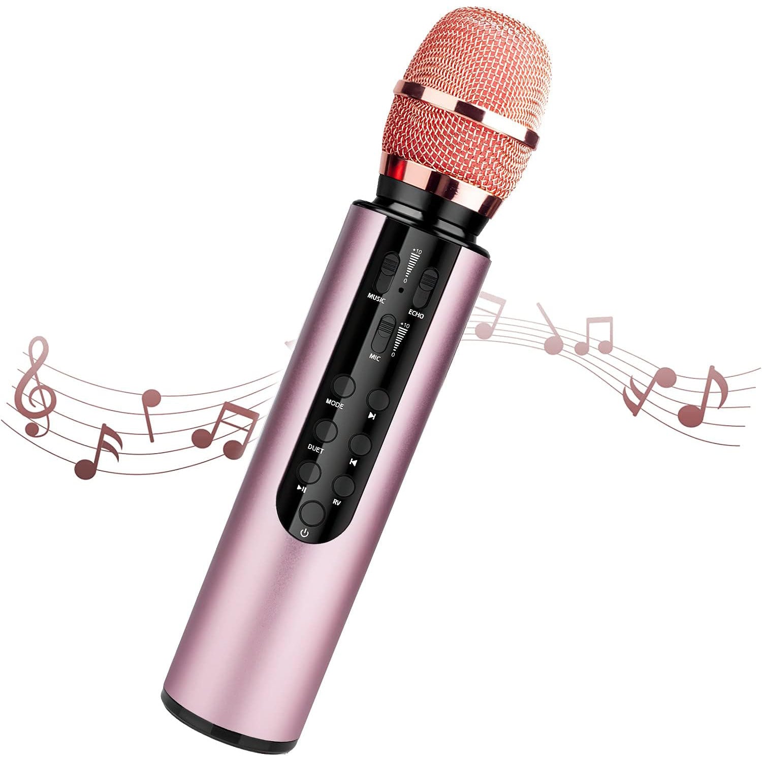 M6 Wireless Microphone Noise Reduction High Fidelity Mini Bluetooth-compatible 5.0 Home KTV Recording Microphone Speaker for Singing