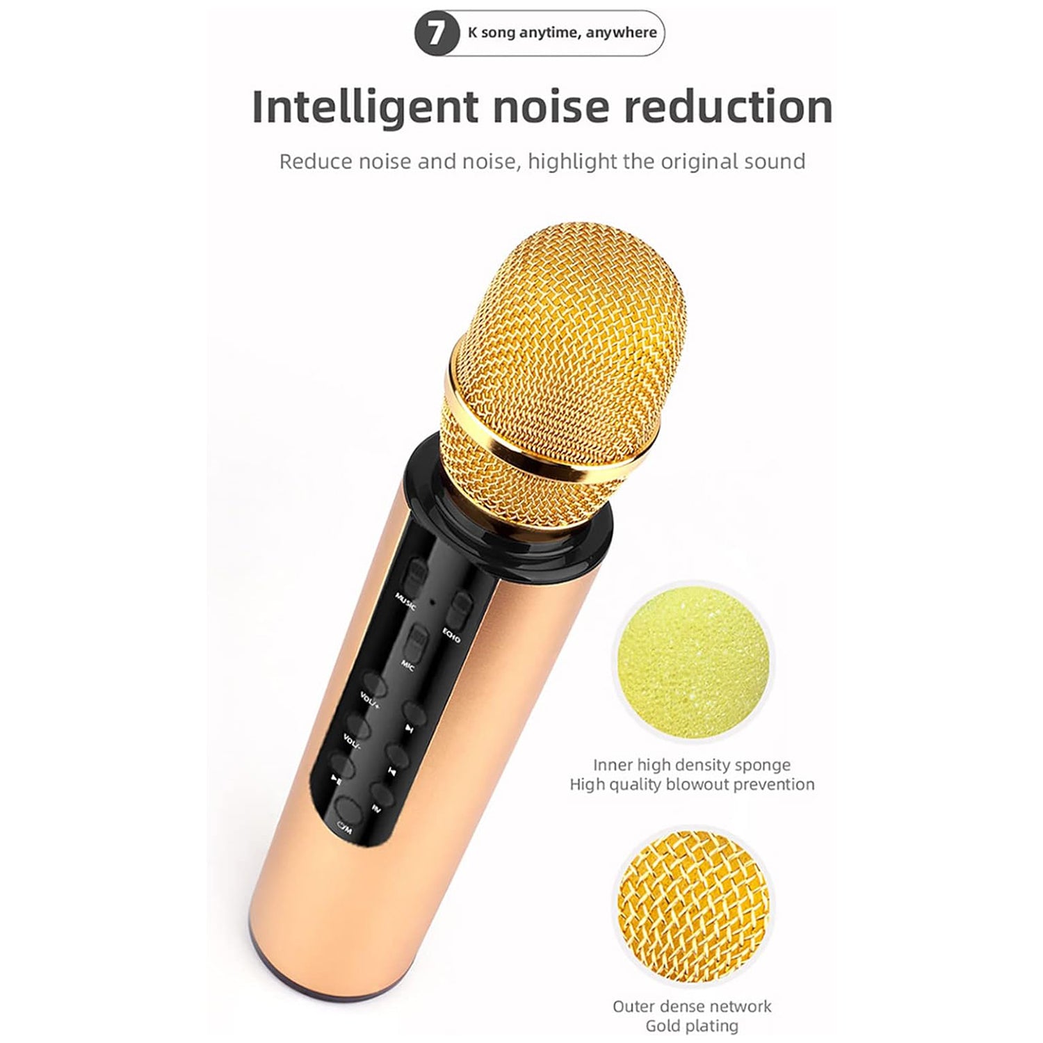 M6 Wireless Microphone Noise Reduction High Fidelity Mini Bluetooth-compatible 5.0 Home KTV Recording Microphone Speaker for Singing