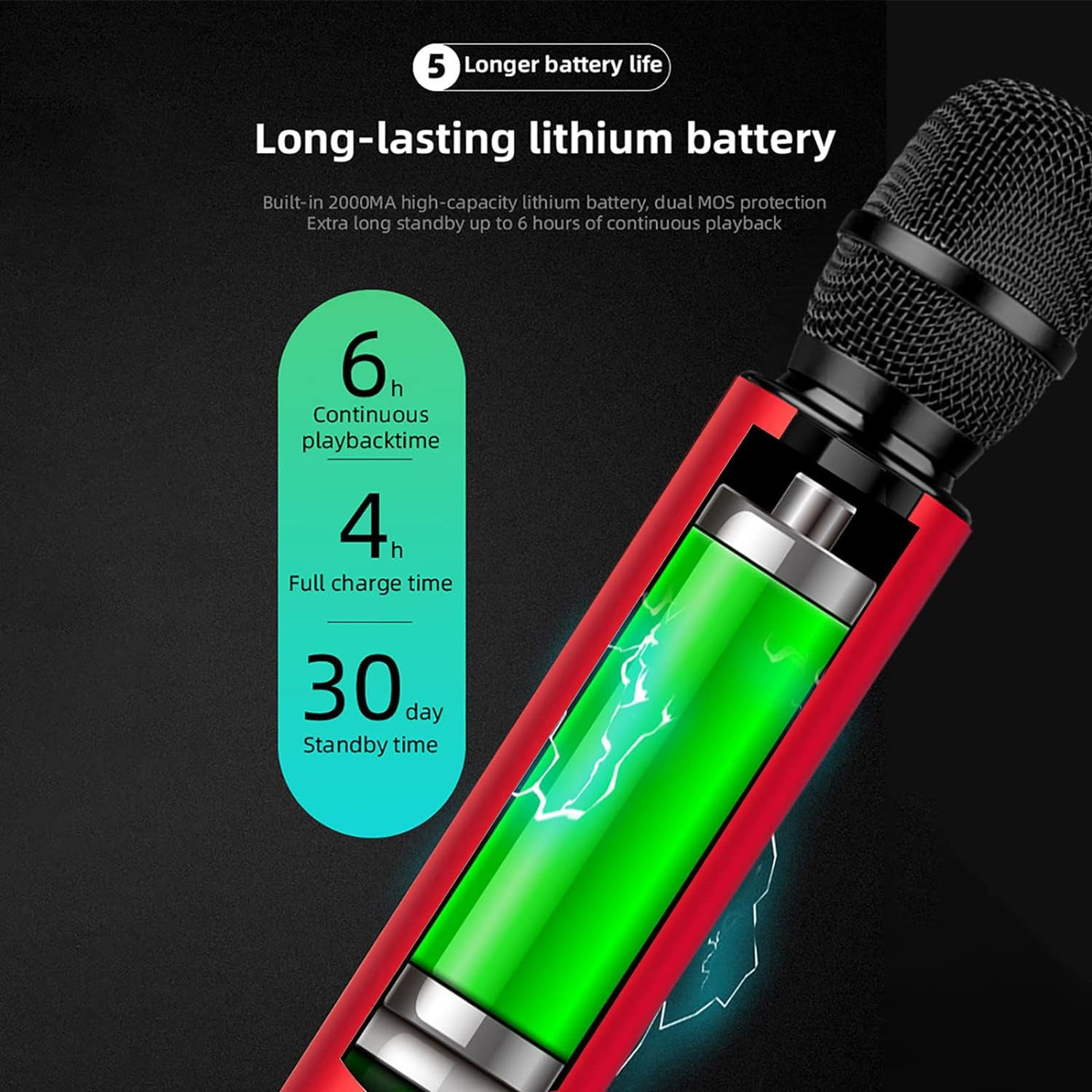 M6 Wireless Microphone Noise Reduction High Fidelity Mini Bluetooth-compatible 5.0 Home KTV Recording Microphone Speaker for Singing