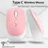 Type-C Wireless Mouse Rechargeable Silent Click Ergonomic Mouse 3 DPI Adjustable with USB Adapter for Laptop PC Macbook