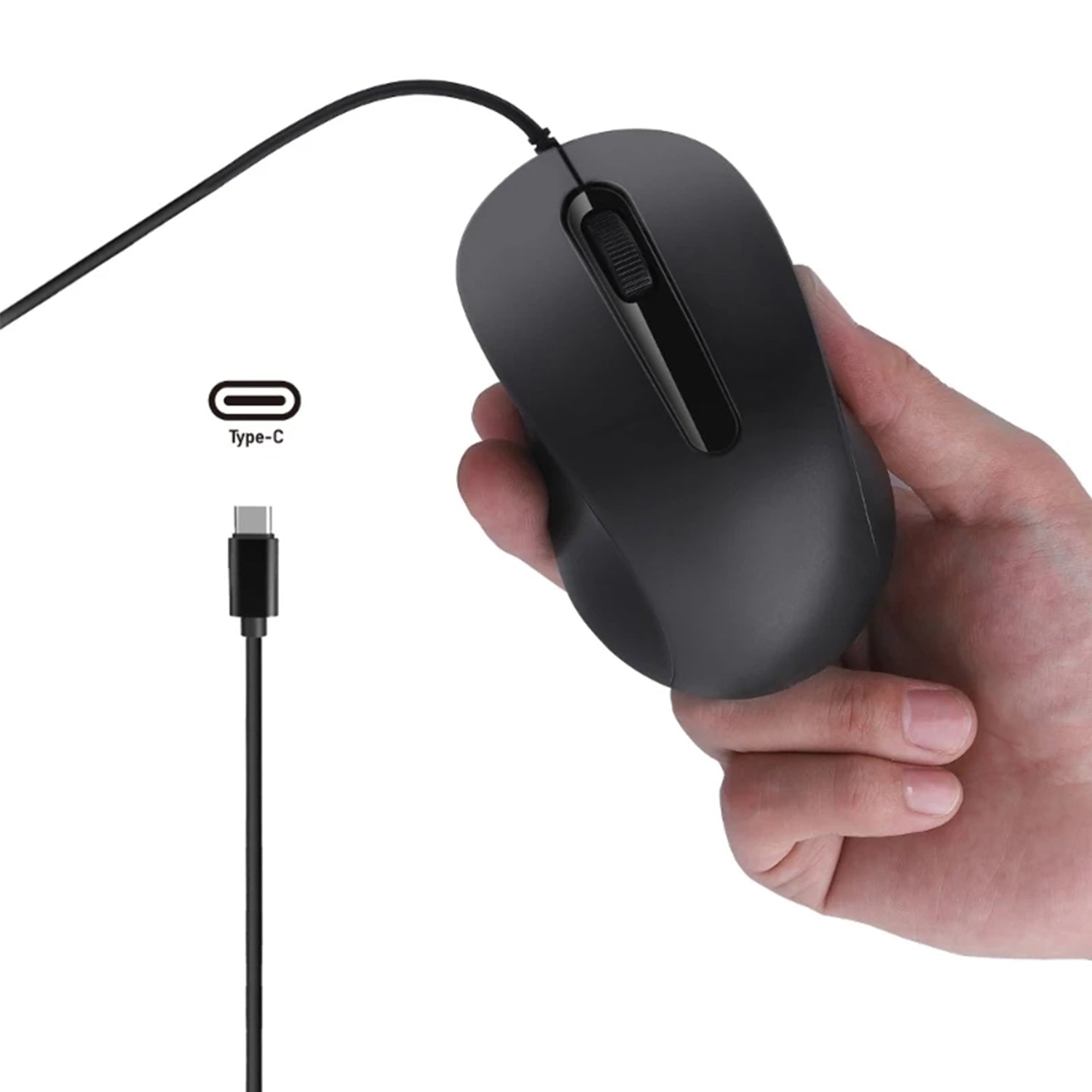 Type-C Mouse 3 Button 1000DPI USB C Mice Adjustable Sensitivity for Windows PC, Laptop and More Type C Devices