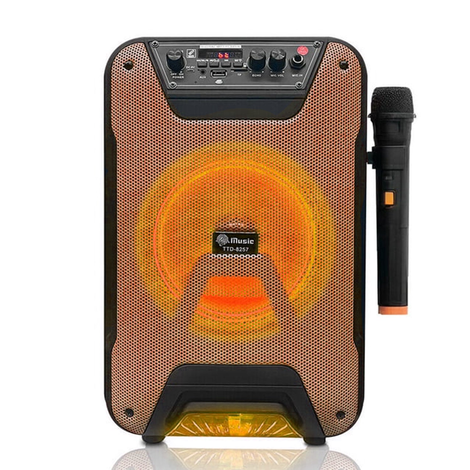 8 Inch 8W Portable Trolley Bluetooth Speaker Sound System Karaoke Machine Party with Remote and Microphone