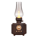 Bluetooth Lantern Speaker Retro Table Lamp Rechargeable Portable Night Light Flameless LED Oil Lamp Bedside Table Lamp for Bedroom, Cafe, Outdoor Camping Birthday Gift and More