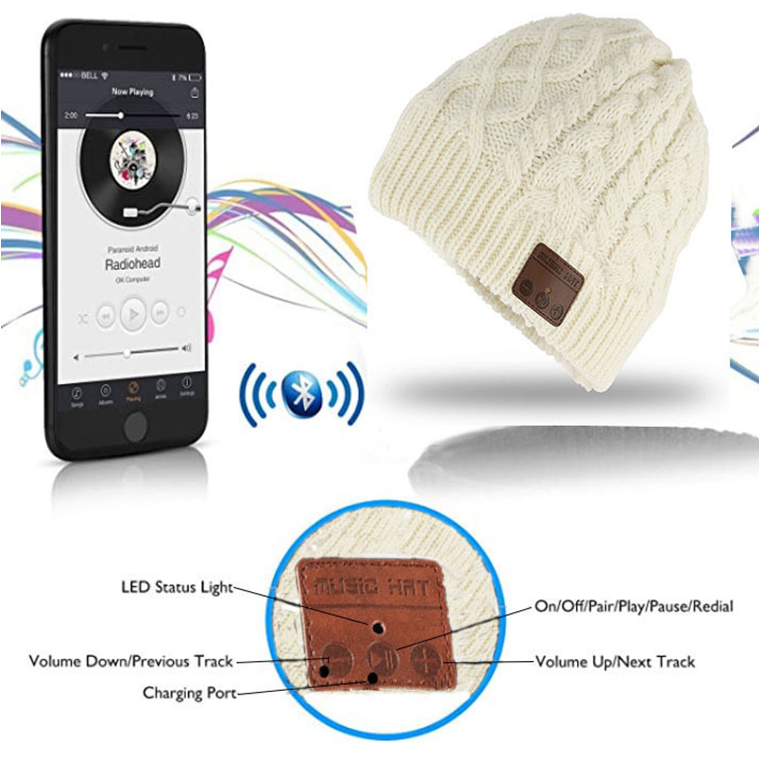 Wireless Bluetooth Knit Hat for winter (Unisex)