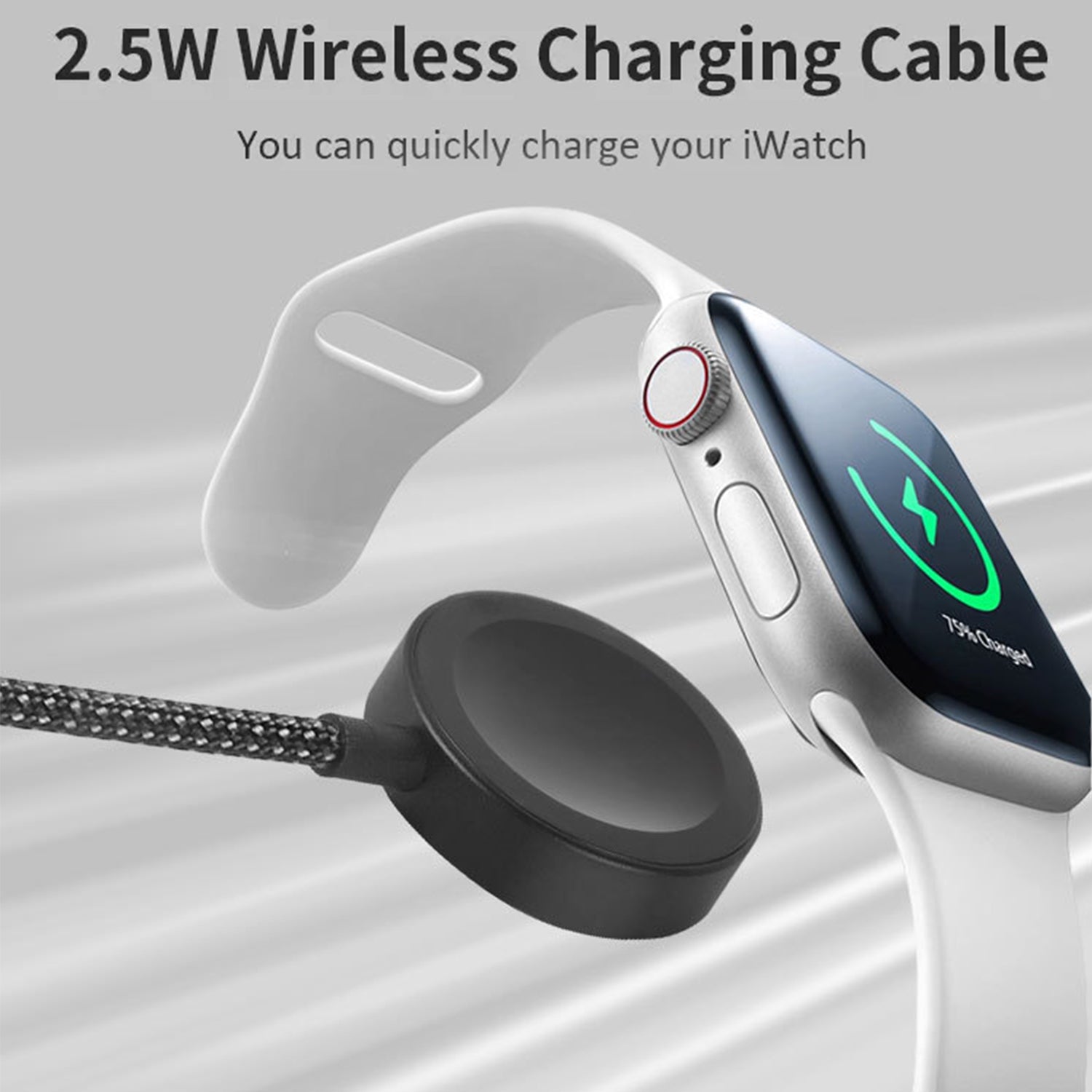 Multifunction USB Charger Cable, USB-C 2-in-3 Cable PD 100W For iPhone 15, Wireless Charger Cable For iWatch-Black