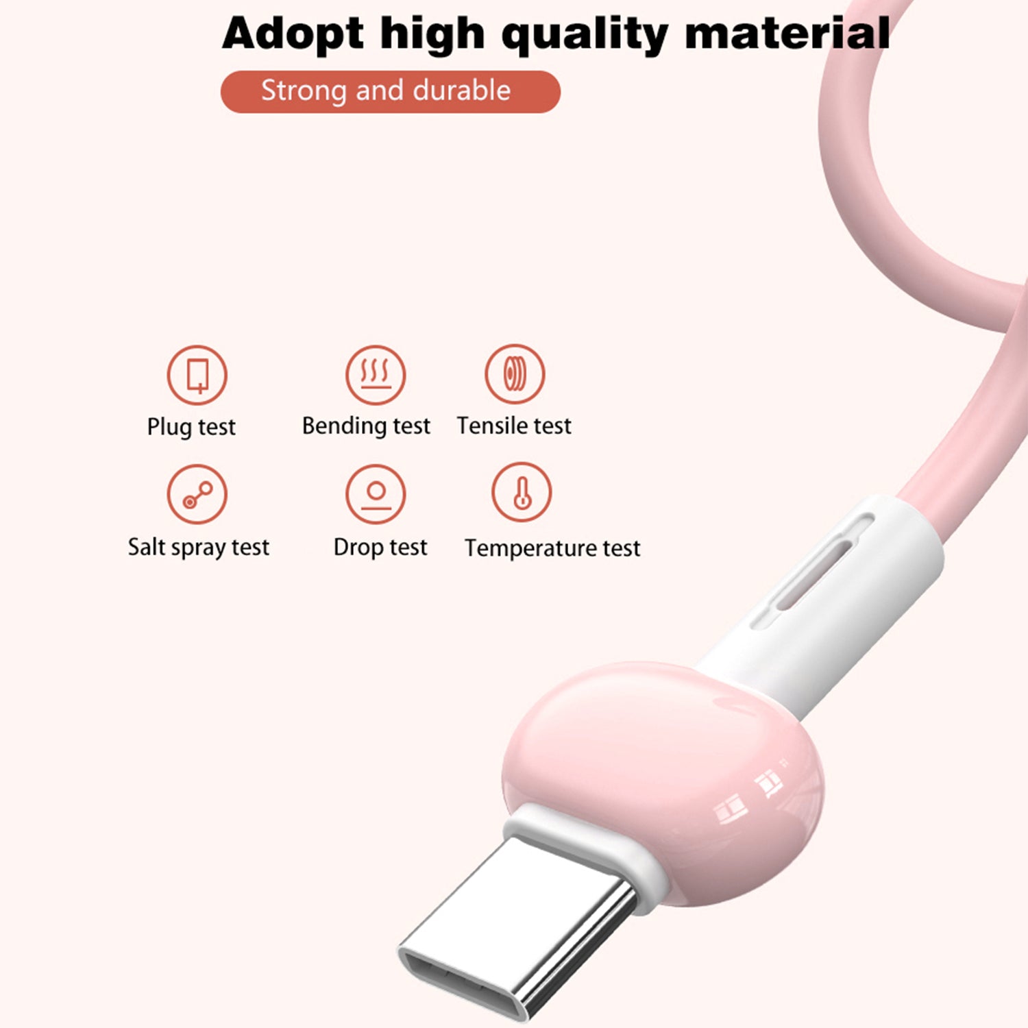 USB to Type-C Liquid TPE Macaron Data Fast Charge Cable Compatible With iPhone 15 Series