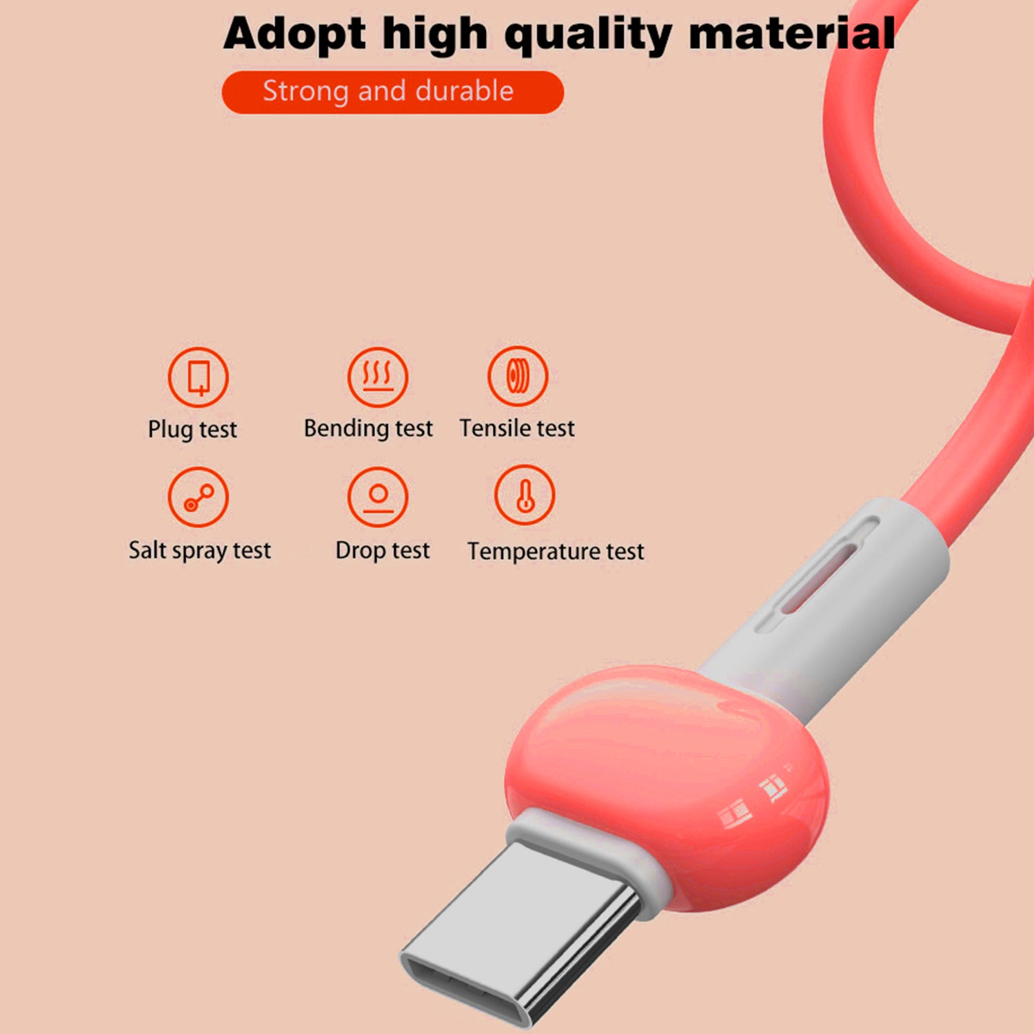 USB to Type-C Liquid TPE Macaron Data Fast Charge Cable Compatible With iPhone 15 Series