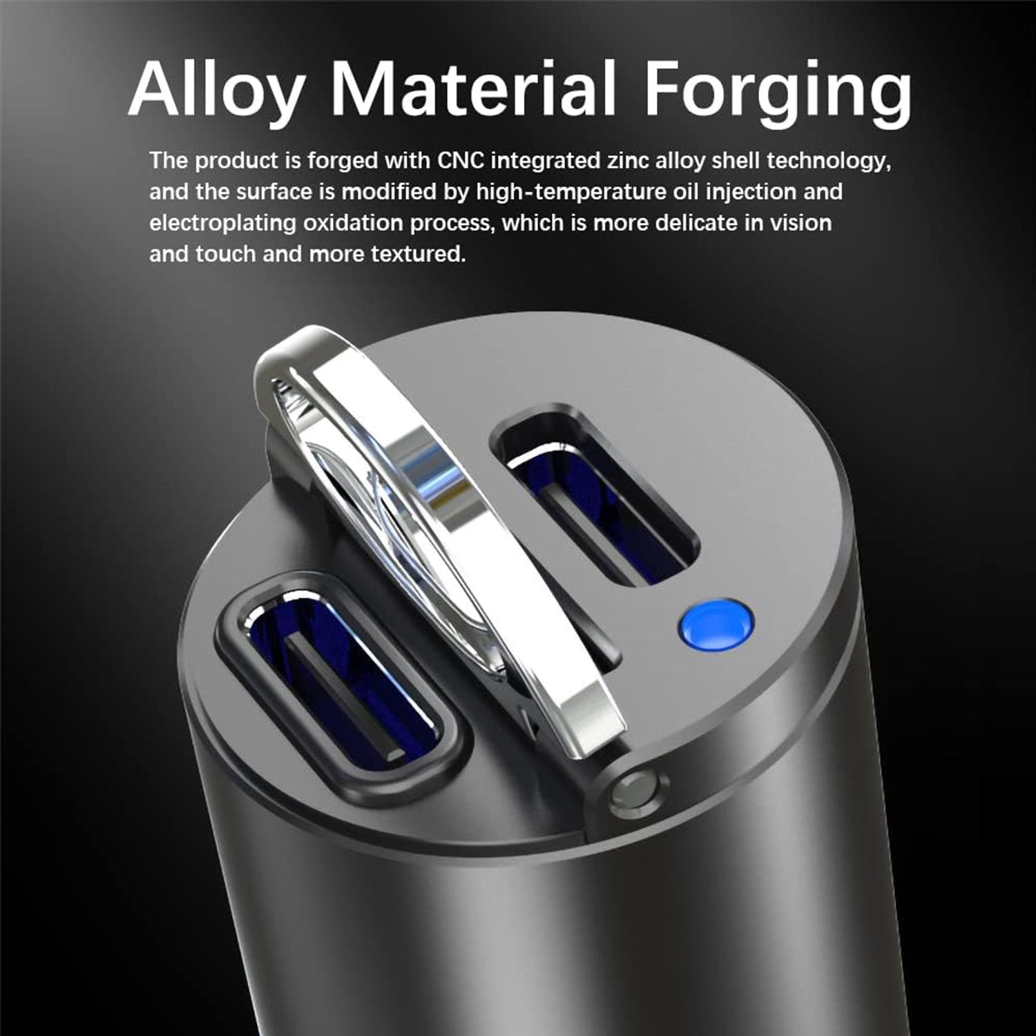 30W(2 Type-c ports) pull ring car charger