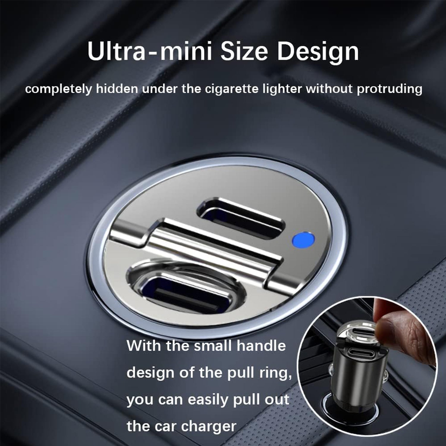 30W(2 Type-c ports) pull ring car charger