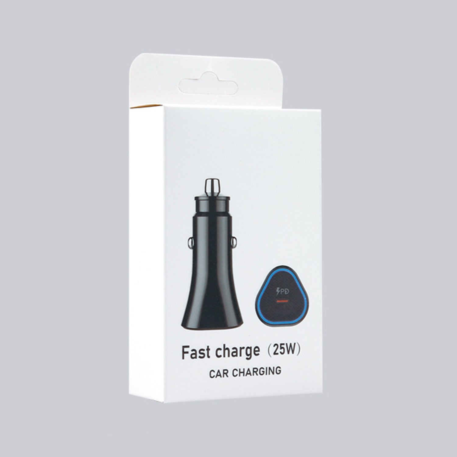25W PD LED Lamp Llight Car Fast Charging Adapter Compatible With iPhone 15 Series-Black