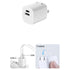 PD 20W 2 prots foldable USB / USB-C home adapter wall charger-White