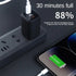 40W PD(2 Type-C ports)Digital Display Gallium Nitride Fast Charging Adapter Compatible With iPhone 15 Series-Black