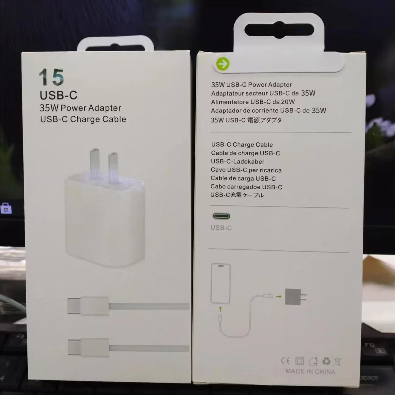 Prise de charge iPhone 15 Chargeur Power USB-C 20 W avec câble, 1 mètre, Apple