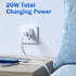 20W PD 2 Ports (USB3.0+TypeC )Quick Charger for iPhone13/12/11 and other Devices