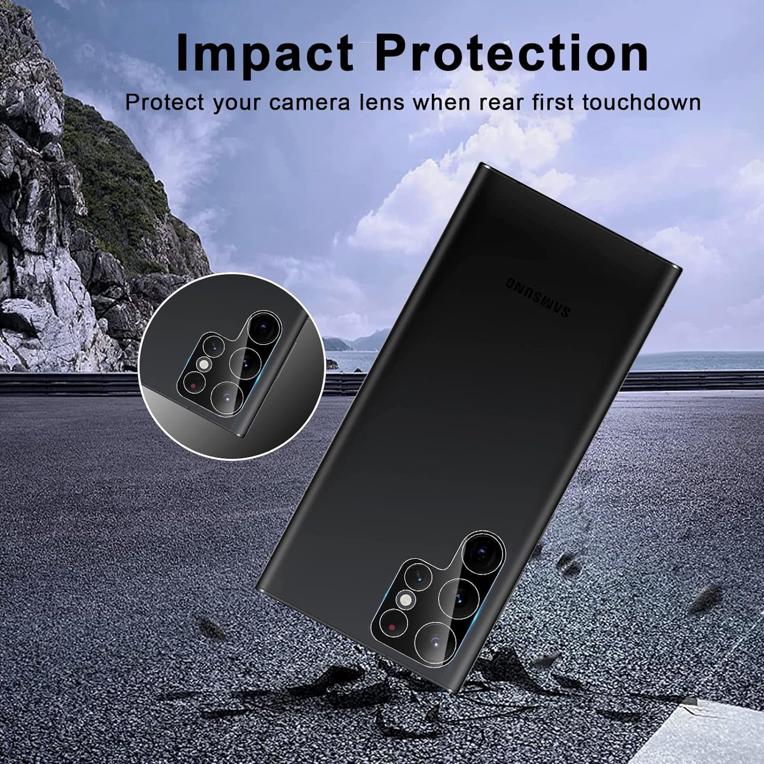 Samsnug Galaxy S24 Ultra Camera Tempered High Definition Camera Lens Protector-Black