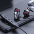 Type-C Metal in Ear Fiat Mouthed Bass Earphones With Microphone-Black