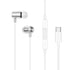 Type-C Wired Earphones With Microphone and Volume Control Noise Isolating Stereo Earphones Compatible With iPhone 15 Series–White