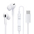 USB-C Earbuds Headphones,Type C Wired Earphones with Microphone & Remote Control Noise Cancelling in-Ear Headse for iPhone 15/15 Plus/15 Pro/15 Pro Max/14/13/13 Pro Max/ 12/11/11Pro/iPad-White