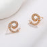 Small Snake Personalized and Minimalist Design Cold Wind Snake shaped Earrings(X000461086)-Gold